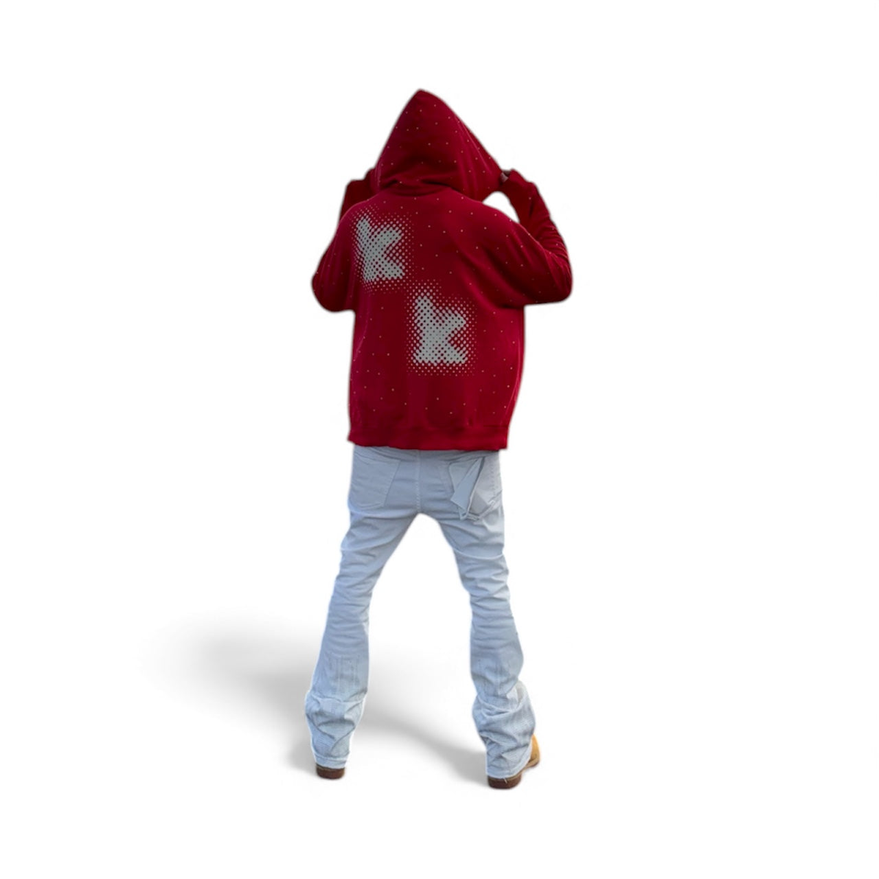 “KK” rhinestone hoodie.