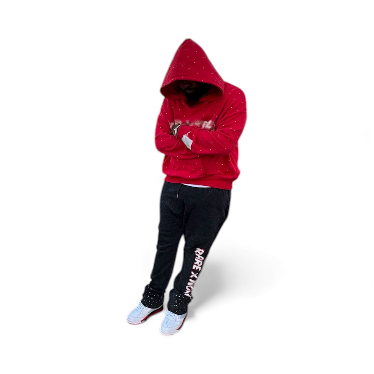 “KK” rhinestone hoodie.