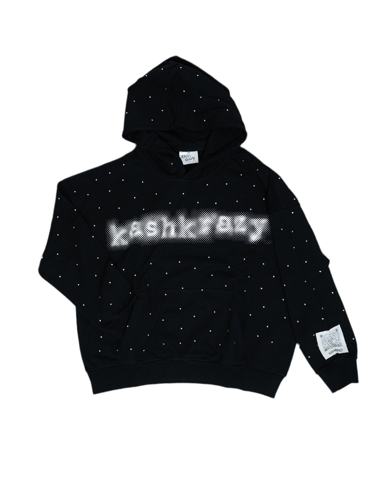 “KK” rhinestone hoodie.