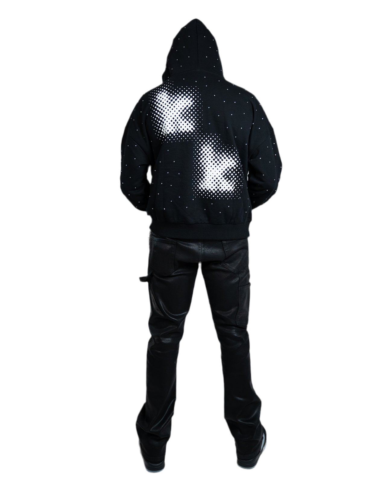 “KK” rhinestone hoodie.